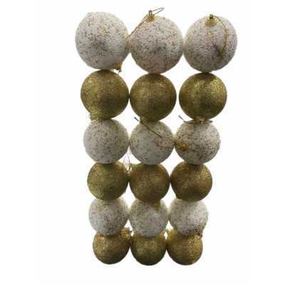 BOX SET 18 SFERE PALLINE DI NATALE DEC.1840 ORO CM. 7