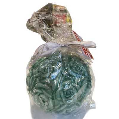 Candela Sferica Fiore Colore Verde cm. 10,9x10,9x10,5