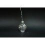 SFERA PALLINA DI NATALE DI VETRO STELLE ARGENTO CM. 8