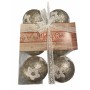 BOX 6 SFERE PALLINE DI NATALE DEC.1808 BIANCO/ORO CM. 9