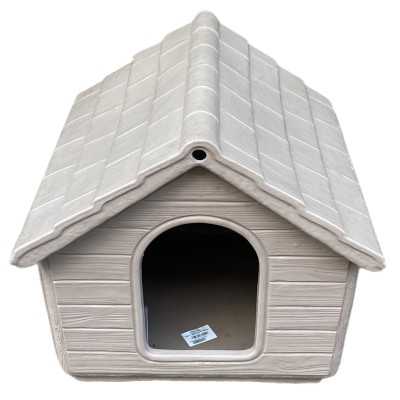 TELCOM KENNEL FOR CANI IN RESIN CHALET MEDIUM DOVE GRAY CM.