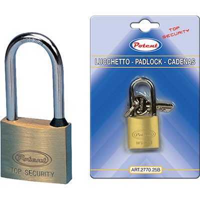 POTENT LUCCHETTO 2700B OTTONE ARCO MEDIO CROMATO CON 2 CHIAVI