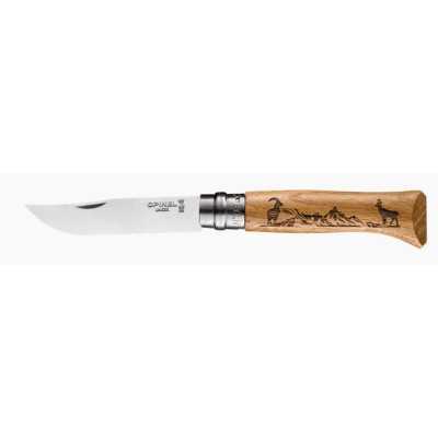 OPINEL COLTELLO INOX N. 8 ANIMALIA CAMOSCIO CON MANICO IN