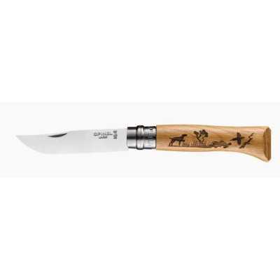 OPINEL COLTELLO INOX N. 8 ANIMALIA CANE CON MANICO IN QUERCIA