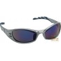 GLASSES WITH PLATINUM FRAME MIRROR LENSES COLOR BLUE