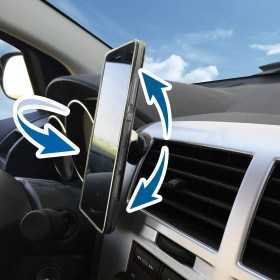 SUPPORTO PORTA CELLULARE AUTO A SFERA MAGNETICO E ADESIVO PER