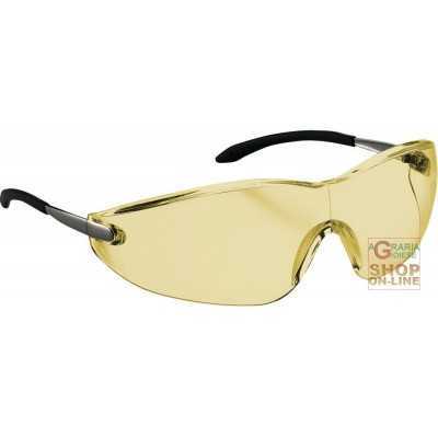 STAINLESS GLASSES CHROME FRAME YELLOW ANTI-FOG LENSES