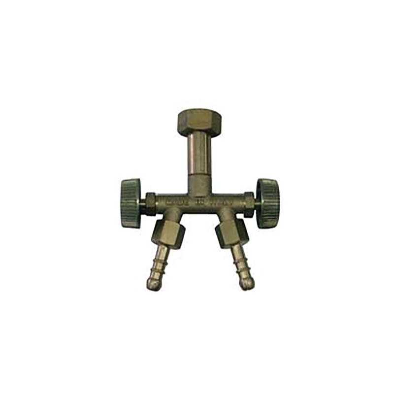 Tecuro 2 – Divisore A Y Per Rubinetto 3/4″ Con Rubinetti Di Chiusura Individuali – In Ottone Cromato - 2