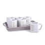TAZZE DA CAFFE CON VASSOIO QUADRO PEONIAS CM. 24,5x16x7