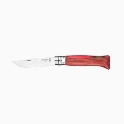 OPINEL COLTELLO INOX N. 6 BETULLA CON MANICO IN LAMELLE ROSSO