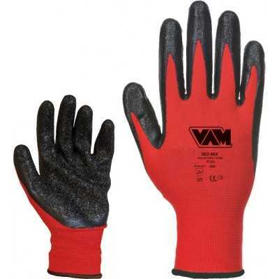 GUANTI DA LAVORO VAM RED MIX SPALMATO IN LATTICE CRINKLE TG. L