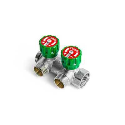 COLLETTORE CON RUBINETTI A 2 VIE MF 3/4 USCITA MASCHIO 24x19