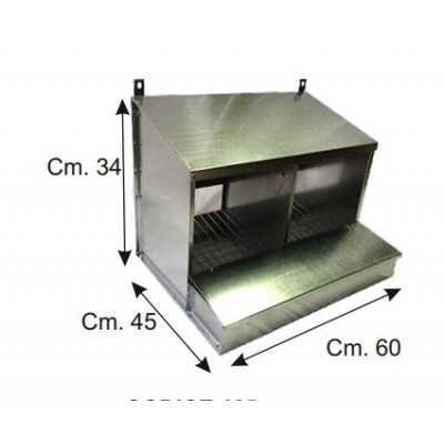 NIDO DOPPIO PER GALLINE OVAIOLE CM. 60x45x34h.