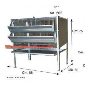 GABBIA PER GALLINE OVAIOLA 2 BOX CON SCIVOLO PER LA RACCOLATA