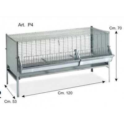 GABBIA PER POLLI E POLLETTI ANTITOPO CON GRIGLIA REGISTRABILE CM. 120x53x70h.