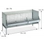 GABBIA PER POLLI E POLLETTI ANTITOPO CON GRIGLIA REGISTRABILE CM. 120x53x70h.