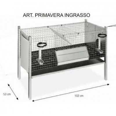 GABBIA PRIMAVERA PER CONIGLI INGRASSO 2 POSTI CM. 102x53x70h.