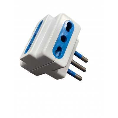 ADATTATORE PRESA TRIPLA BIBASSO 10/16A CON SIPNA 10A