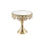 ALZATINA DI VETRO COLORE ORO CM. 26,5x26,5x30
