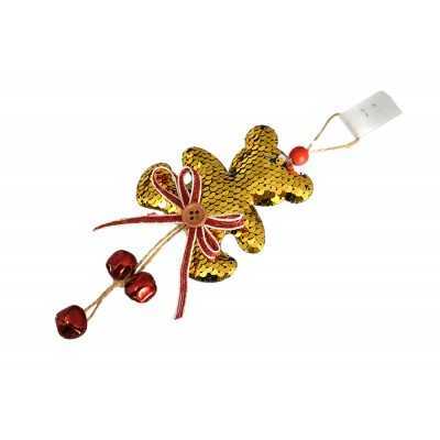 APPENDINO A FORMA DI ORSO COLORE PAILLETTES ORO CM. 8,5x9,5