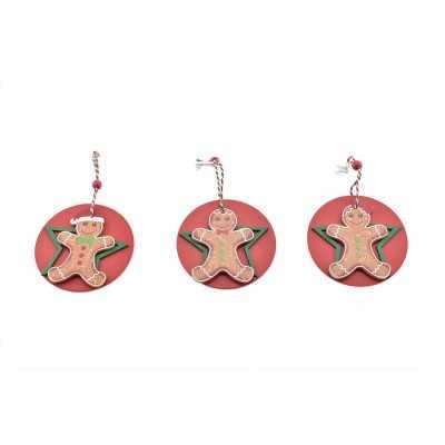 APPENDINO PER ALBERO DI NATALE ASSORTITI ZENZERO ROSSO CM. 10x10