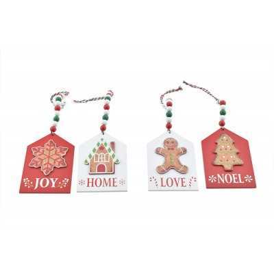 APPENDINO PER ALBERO DI NATALE ZENZERO BIANCO/ROSSO ASSORTITI