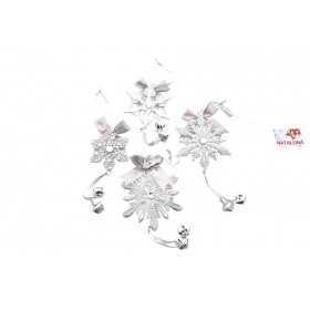 APPENDITO PER ALBERO GLITTER ARGENTO A FORMA NEVE CM. 24