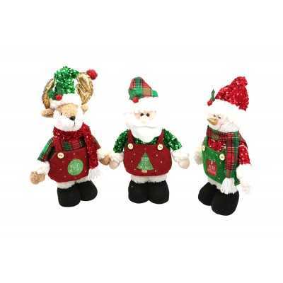BABBO NATALE DI COLORE ROSSO E VERDE CM. 35,5