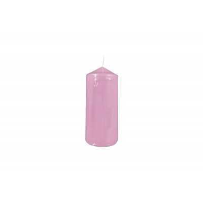 CANDELA NATALIZIA PILLAR COLORE ROSA LACCATO CM. 5x10h.