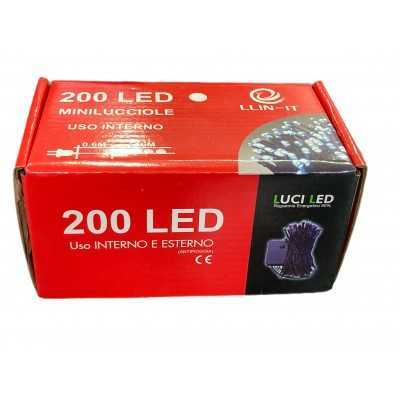 MINILUCCIOLE LED PER INTERNO ED ESTERNO 200 LUCI BIANCO CON