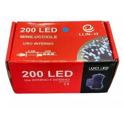 MINILUCCIOLE LED PER INTERNO ED ESTERNO 200 LUCI BLU CON CONTROLLE MT. 16