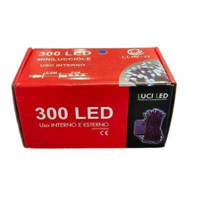MINILUCCIOLE LED PER INTERNO ED ESTERNO 300 LUCI BLU CON CONTROLLE MT. 23