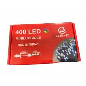 MINILUCCIOLE LED PER INTERNO ED ESTERNO 400 LUCI MULTICOLOR CON CONTROLLE MT. 30