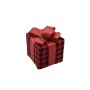 PACCO REGALO PER DECORO NATALIZIO COLORE ROSSE NERO CM. 10x10x10
