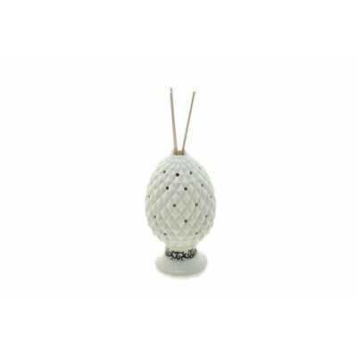 PIGNA PORCELLANA CON DIFFUSORE PROFUMATORE CON LED CM. 8x8x13