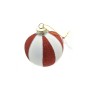 PALLINA SFERA DI VETRO PER ALBERO DI NATALE BIANCO/ROSSO CM. 8