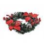 PORTA CANDELA TONDO CON STELLA DI NATALE COLORE ROSSO CM. 30