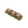 PORTA CANDELE A 3 FIAMME DECORO NATALIZIO CM. 42x14