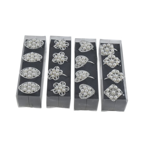 PORTA TOVAGLIOLI DECARATO ARGENTO PZ. 4 ASSORTITI