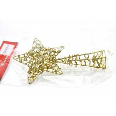 PUNTALE PER ALBERO DI NATALE COLORE ORO CM. 14x24