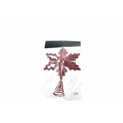PUNTALE STELLA PER ALBERO DI NATALE DECORATIVO ROSSO GLITTER