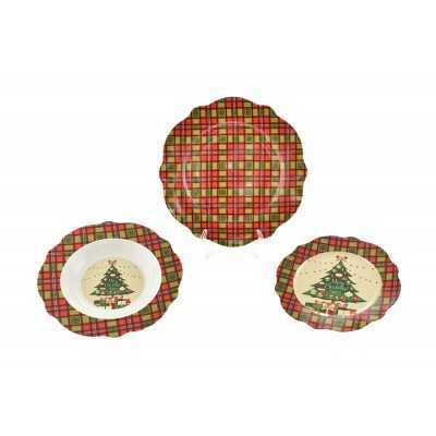 SERVIZIO 18 PIATTI PORCELLANA BONECHINA CON DECORAZIONE