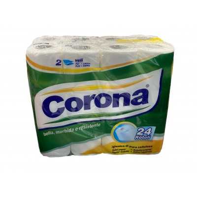 CORONA CARTA IGIENICA 24 ROTOLI 2 VELI PURA CELLULOSA