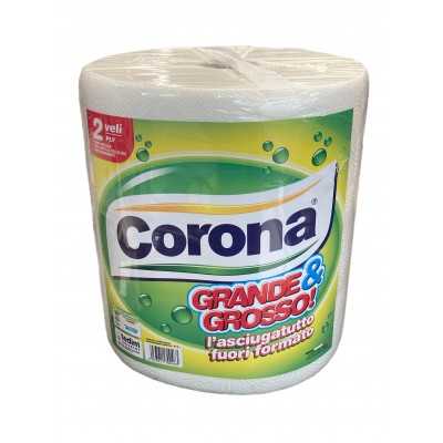 CORONA ROTOLO CARTA ASCIUGAMANO GANDE E GROSSO A 2 VELI