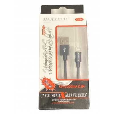MAX TECH CAVO CARICABATTERIA E TRASMISSIONE DATI PER IPHONE 5V