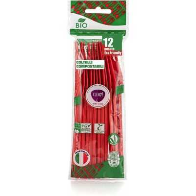 CLENDY BIO ROSSO COLTELLI COMPOSTABILI PEZZI 12