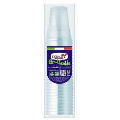 DOPLA BICCHIERI DI PLASTICA DIAMANTE TRASPARENTE ML. 200 PZ.25