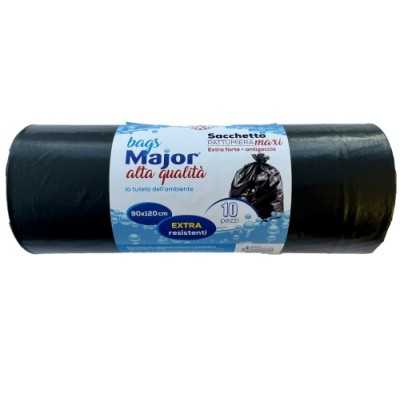 MAJOR SACCO PATTUMIERA NERO CM. 90x120 10 PEZZI