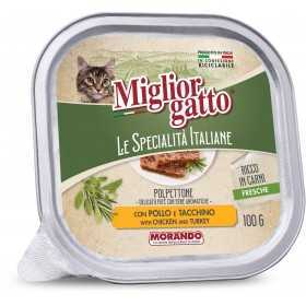 MIGLIORGATTO SPECIALITA ITALIANE PATE CON POLLO E TACCHINO GR.