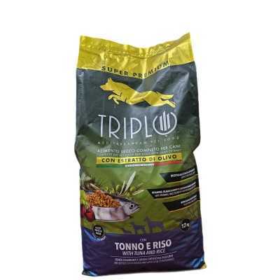 TRIPLO MANGIME PER CANE CROCCHETTE TONNO E RISO KG. 12
